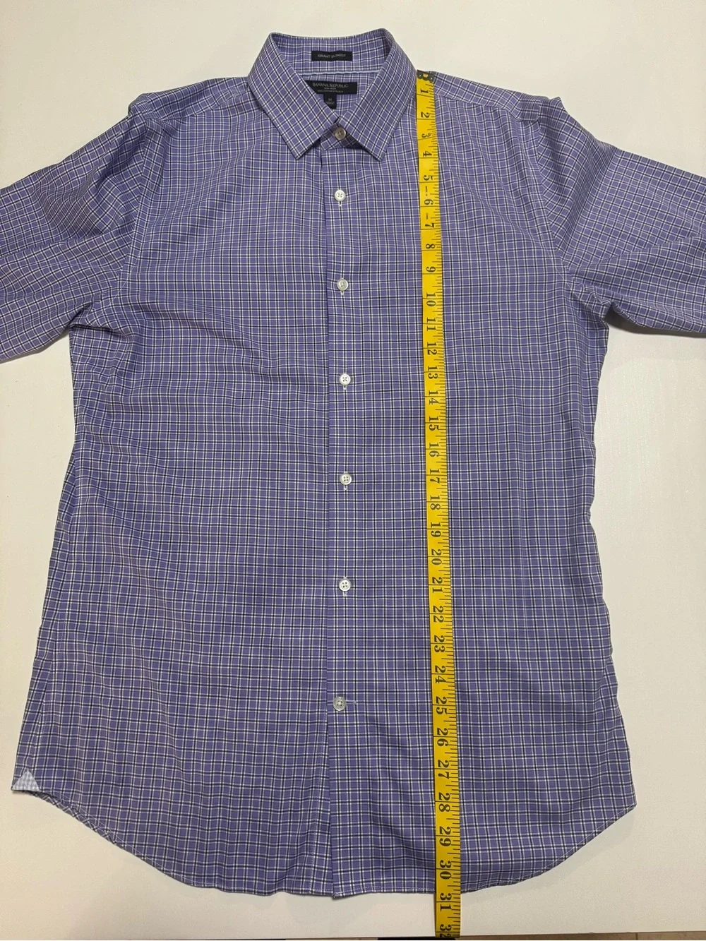 Banana Republic men’s cotton Purple Check Dress Shirt, M